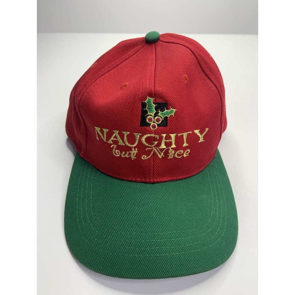 Naughty But Nice SnapBack Adjustable Christmas Hat Red